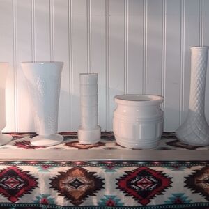 Elegant White Milk Vase Set Of 6 Beautiful Decor